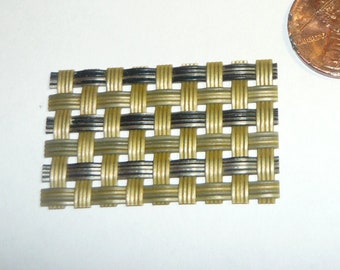 Miniature Green and Brown Placemats, Set of 4 Dollhouse Place Mats Mini Doll House 1/12 scale