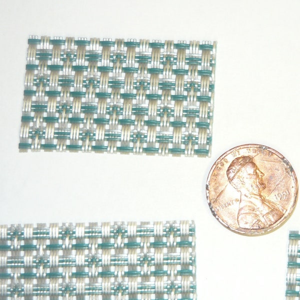 Miniature Blue and Silver Placemats, Set of 4 Dollhouse Place Mats Mini Doll House 1/12 scale