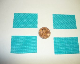 Miniature Bright Blue Placemats, Set of 4 Dollhouse Place Mats Mini Doll House 1/12 scale