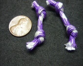 Two Purple and White Miniature Rope Knot Dog Toys for Doll House in 1/12 Scale Dollhouse