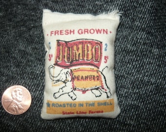 Miniature Jumbo Peanuts Elephant Full Feed Sack for Dollhouse Barn or Circus 1/12 Scale