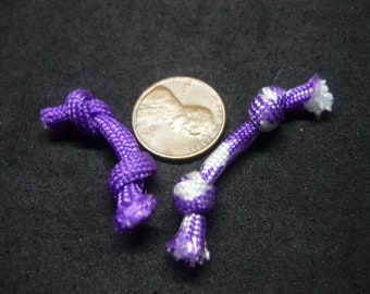 Purple and Purple & White Miniature Rope Knot Dog Toys Set of 2 for Doll House in 1/12 Scale Dollhouse