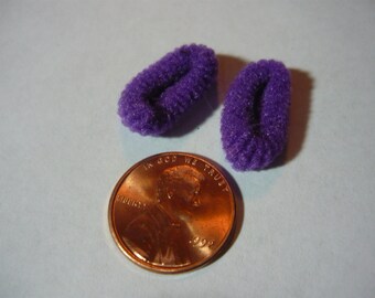 Miniature Purple Slippers for the dollhouse 1/12 scale doll house mini, for printers drawer, knick knack shelf
