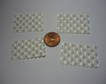 Miniature White Placemats, Set of 4 Dollhouse Place Mats Mini Doll House 1/12 scale