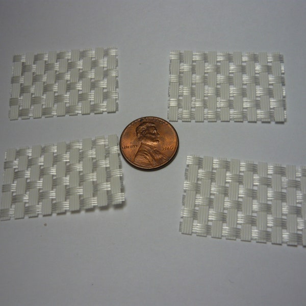 Miniature White Placemats, Set of 4 Dollhouse Place Mats Mini Doll House 1/12 scale