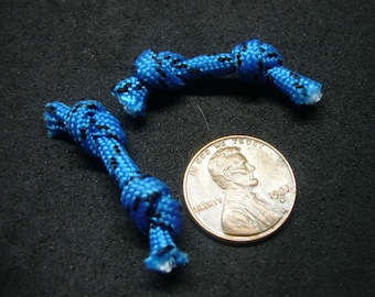 Two Blue With Black Spots Miniature Rope Knot Dog Toys for Doll House in 1/12 Scale Dollhouse