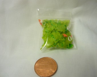 Miniature Tossed Salad with Carrots and Onions Bagged 1/12 scale for Doll House, Printers Drawer, Scrap Booking