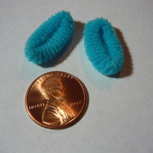 Miniature Sky Blue Slippers for the dollhouse 1/12 scale doll house mini, for printers drawer, knick knack shelf