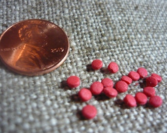 Miniature Red Cherry or Cinnamon Round Candy Dollhouse Miniature Plastic, Doll House 1/12 Scale