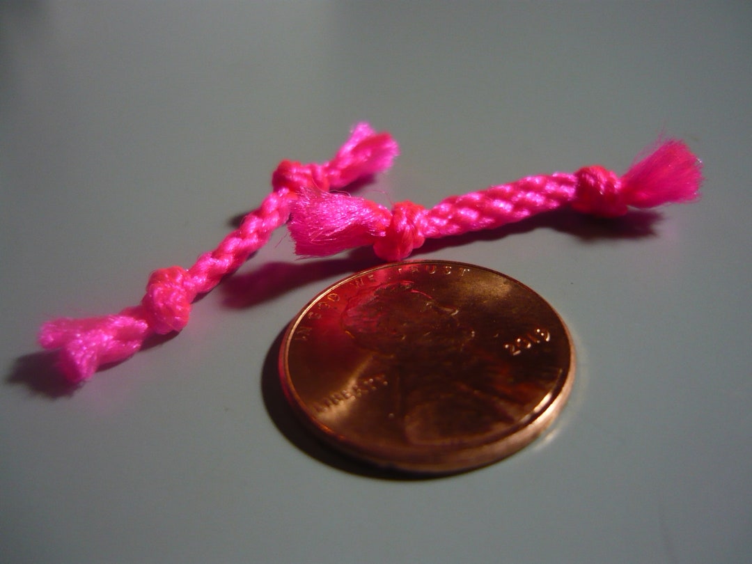 Pink Rope Toy 2 Hot Pink Miniature Rope Knot Dog Toys for Doll House in 1/12 Scale ...