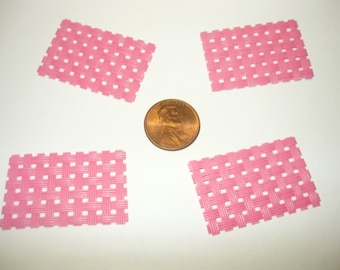 Miniature Pink Placemats, Set of 4 Dollhouse Place Mats Mini Doll House 1/12 scale