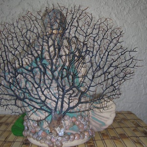 Prince Neptune Statue, Sea Fan Tropical Decor Florida Grouper Beach Decor image 3