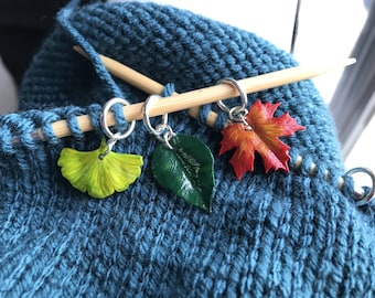 Leaf Stitch Markers: 3D Printed Knitting Crochet Progress Keepers