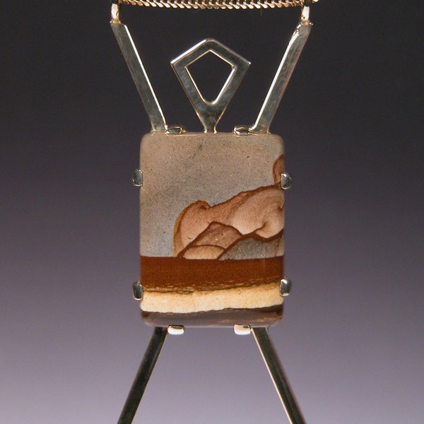 Deschutes Jasper Pendant in 18 karat Gold