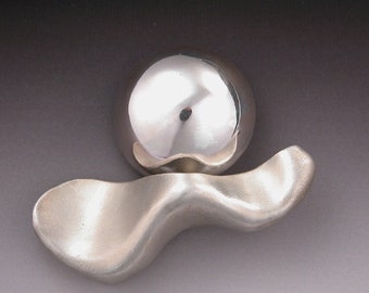 Brooch in Sterling Silver Fold Formed and Dapped Moon over Spencers Butte