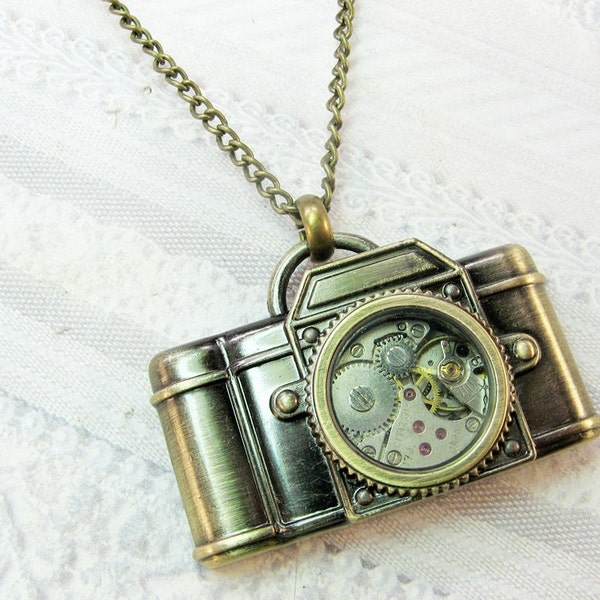 The ORIGINAL Camera Necklace - Steampunk Camera - Jewelry by BirdzNbeez - Graduation Photographer Wedding Birthday Bridesmaids Gift