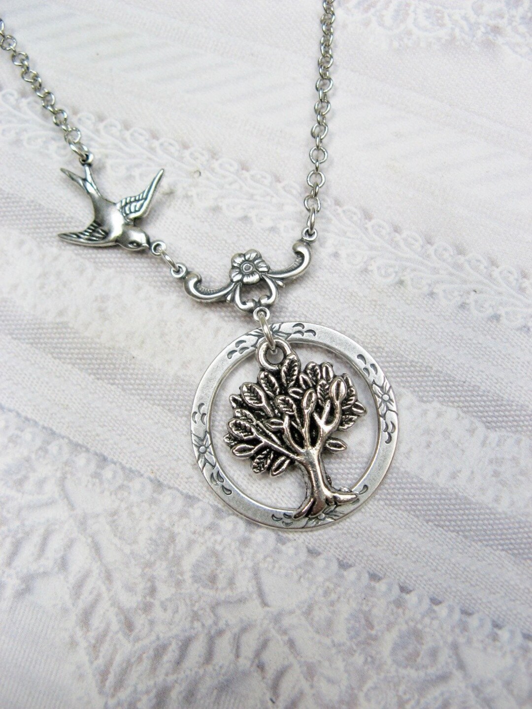 Eternity Tree of Life Silver Tree Necklace by Birdznbeez - Etsy