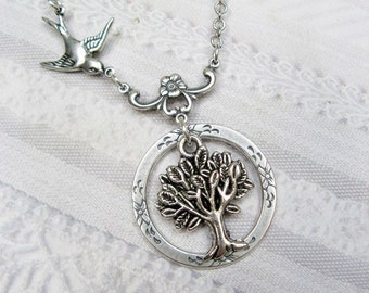 Silver Tree Necklace - Tree of Life - Jewelry by BirdzNbeez