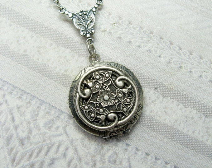 Silver Celtic Knot Locket Necklace the ORIGINAL Silver - Etsy