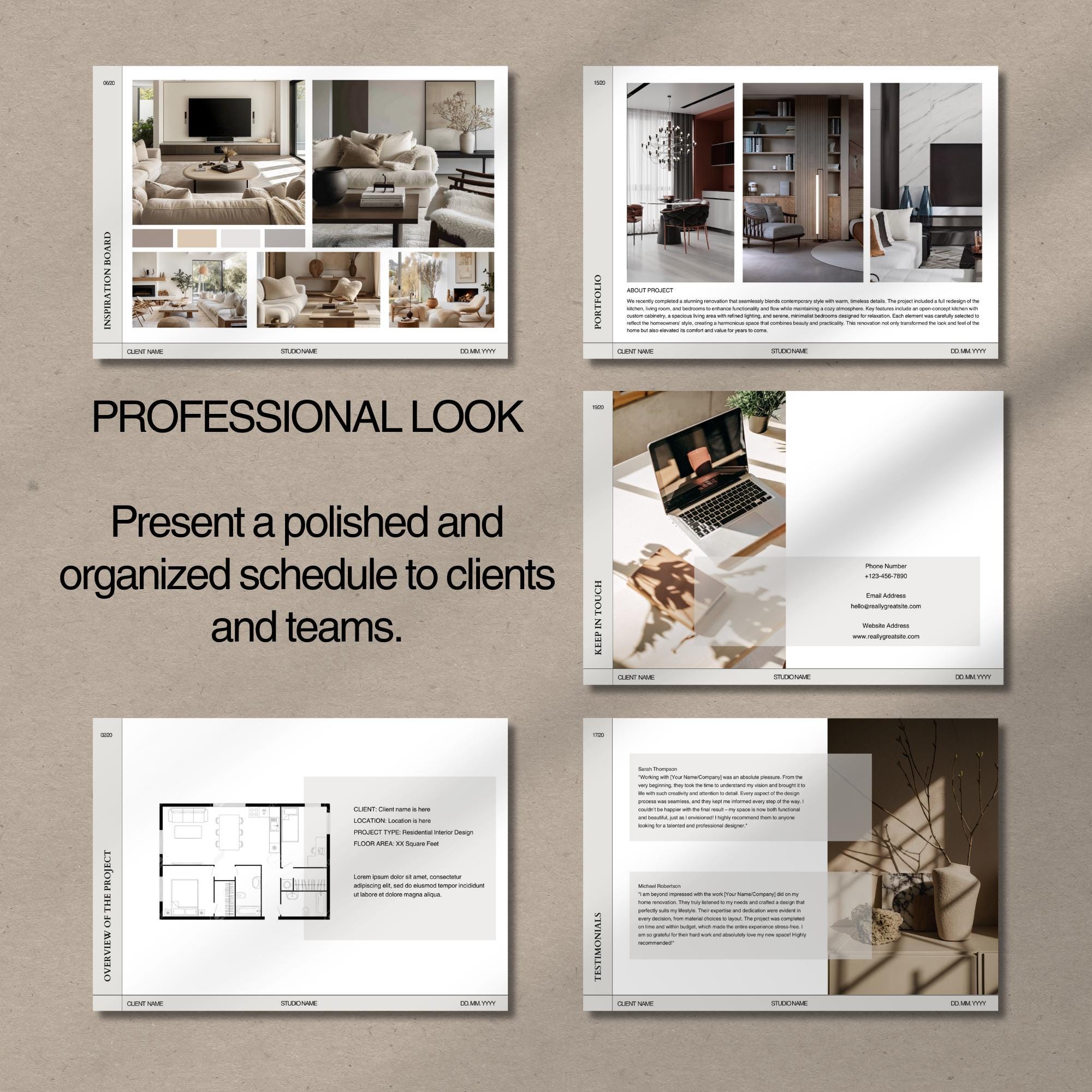 Interior Design Templates Bundle: Proposal, Presentation, FF&E Schedule ...