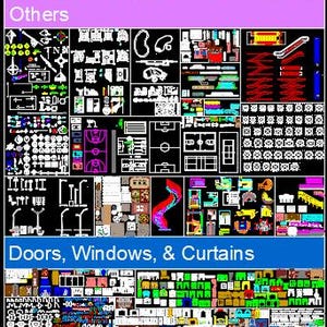 May include: A black and white image with a grid of icons for kitchens, bathrooms, doors, windows, curtains, and people. The icons are in a variety of styles and include items such as sinks, toilets, showers, doors, windows, curtains, and people.