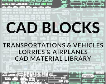 Transportation CAD Blocks: Vehicle, Airplane, Ship Drawings (DWG File)