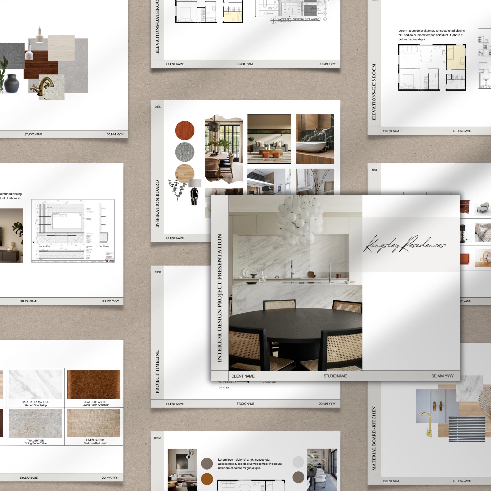Interior Design Templates Bundle: Proposal, Presentation, FF&E Schedule ...