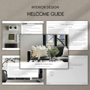 Interior Design Client Welcome Guide Template | Editable Canva Template for Designers | Client Info Packet | US Letter & A4 Sizes