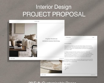 Plantilla de propuesta de diseño de interiores: Presentación en Canva (Descarga digital)