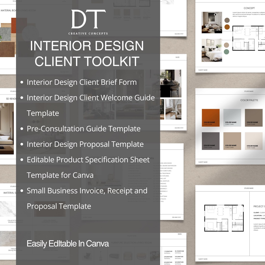 Interior Design Client Toolkit: Canva Templates (instant Download) - Etsy