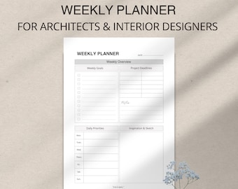 Architect Weekly Planner | Printable PDF for Architects & Interior Designers | week planner canva | Professional Organizer