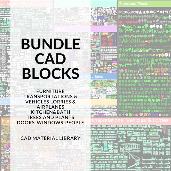Ultimate AutoCAD Block Bundle | Furniture, Kitchen, Doors, Windows, Vehicles, Trees & More