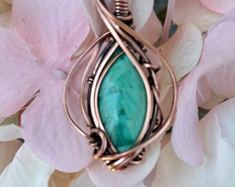 Chrysocolla copper Amulet throat and Heart Chakra