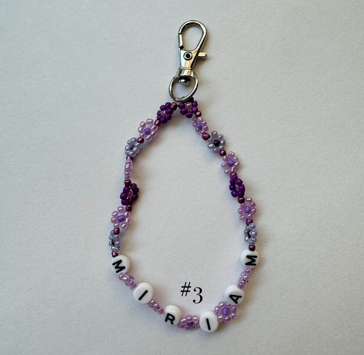 Seed Beads Flower Key/wallet/bag Chain Personalized - Etsy