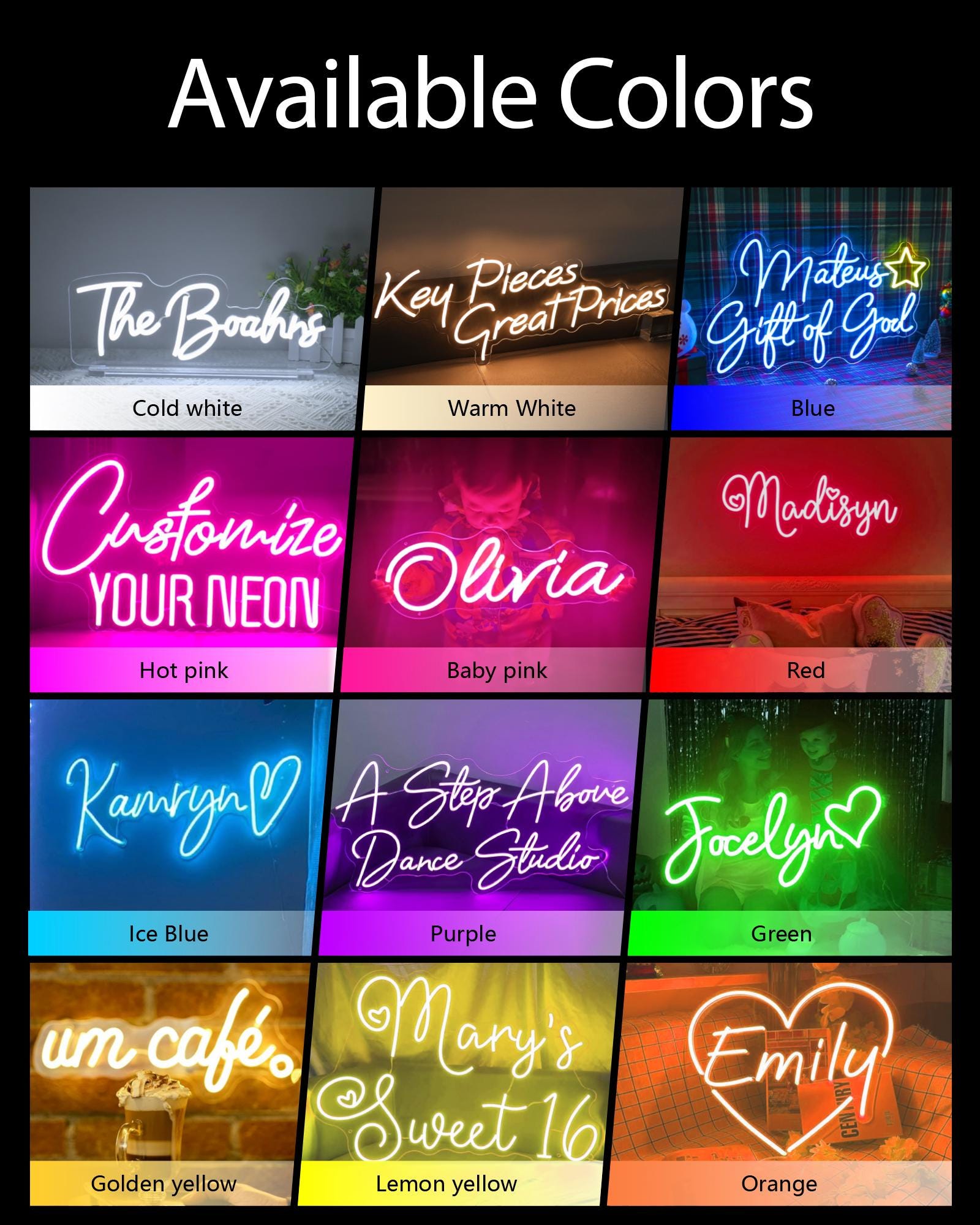 Custom Name LED Neon Sign - Christmas Decor, Personalized Wall Light - Etsy