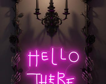 Hello There Neon Leuchtreklame, flackerndes Horrorfilm Decor