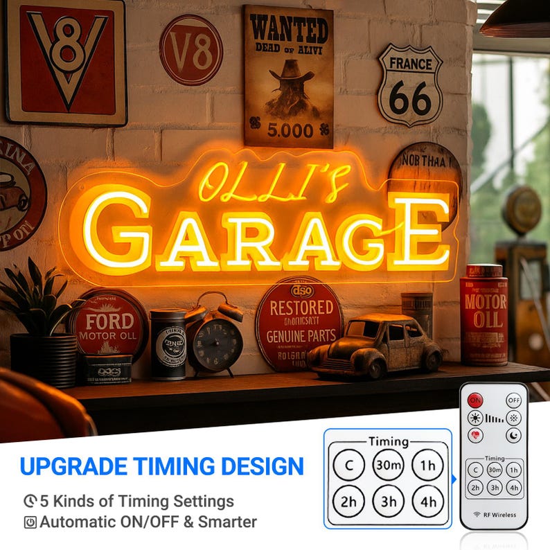 Custom Garage LED Neon Schild: Man Höhle Werkzeug Shop Dekor Bild 1