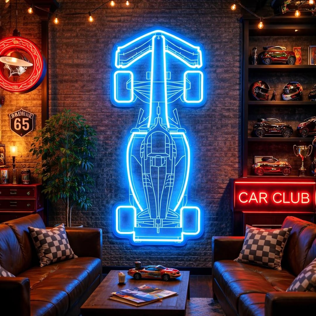 F1 Racing Car LED Neon Sign, Man Cave Garage Decor - Etsy Canada