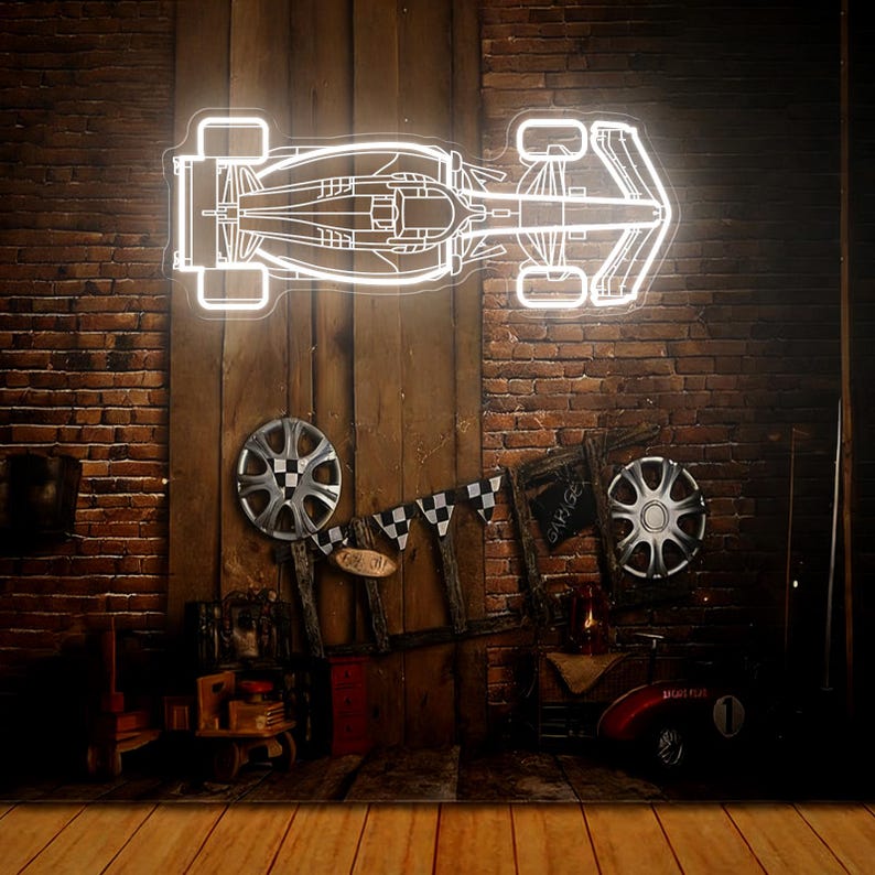 F1 Racing Car LED Neon Sign, Man Cave Garage Decor - Etsy