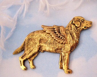 dog angel pin