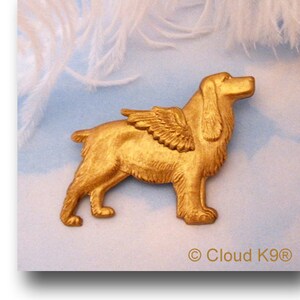 English Springer Spaniel Jewelry. Guardian Angel Dog Pin. Pet Loss Memorial. Sympathy Gift for Dog Lovers. by CloudK9. Gold Tone Brooch Pin