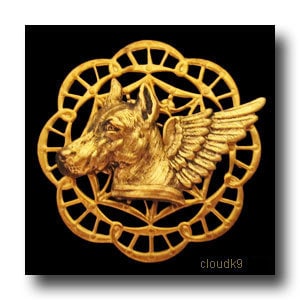 Doberman Guardian Angel Pin.  Doberman Jewelry.  Dobermann Pinscher. Miniature Pinscher Min Pin Pet Loss Sympathy Gift. Remembrance Memorial