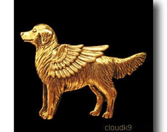 Golden Retriever Angel Pin Brooch. Golden Retriever Jewelry. Dog Lovers Gift. Pet Loss Dog Sympathy Gift. Pet Memorial Remembrance Keepsake