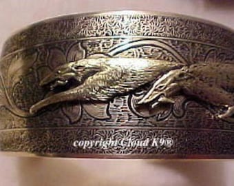 Racing Borzoi Cuff Bracelet. Lure Coursing Russian Wolfhound Bangle Bracelet. Signed Cloud K9. Vintage Style Jewelry for Zoi Dog Lovers