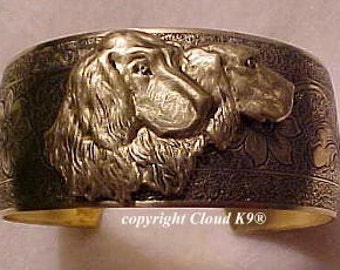 Setter Cuff Bracelet.  Irish English Gordon Setter Jewelry for Dog Lovers.  Signed Cloud K9. Irish English Gordon Setter Gift for Women
