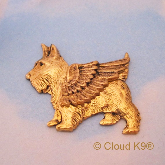 dog angel pin