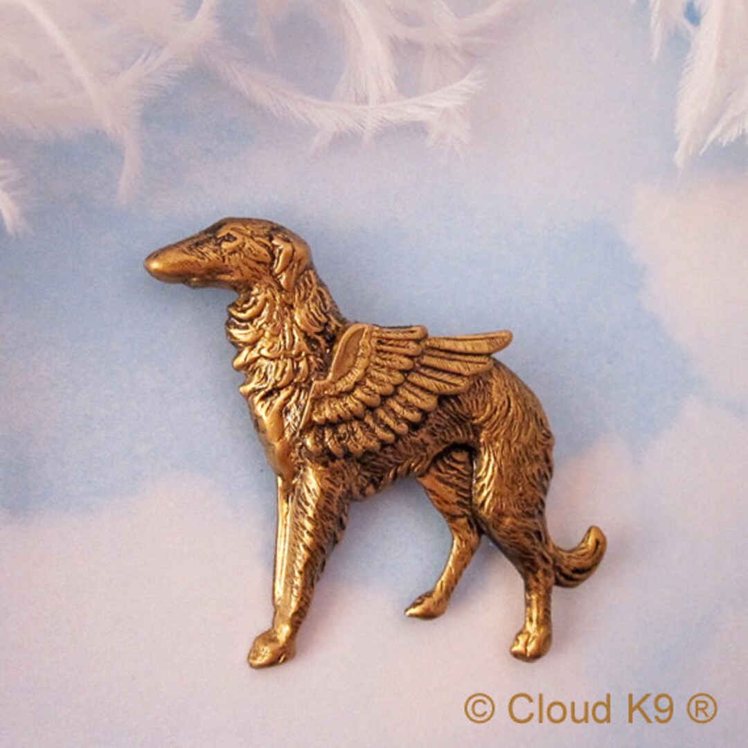 Handmade Borzoi (Russian Deerhound) Brooch In Fine Pewter - Lead & Nickel Free Animal Jewelry - View #9