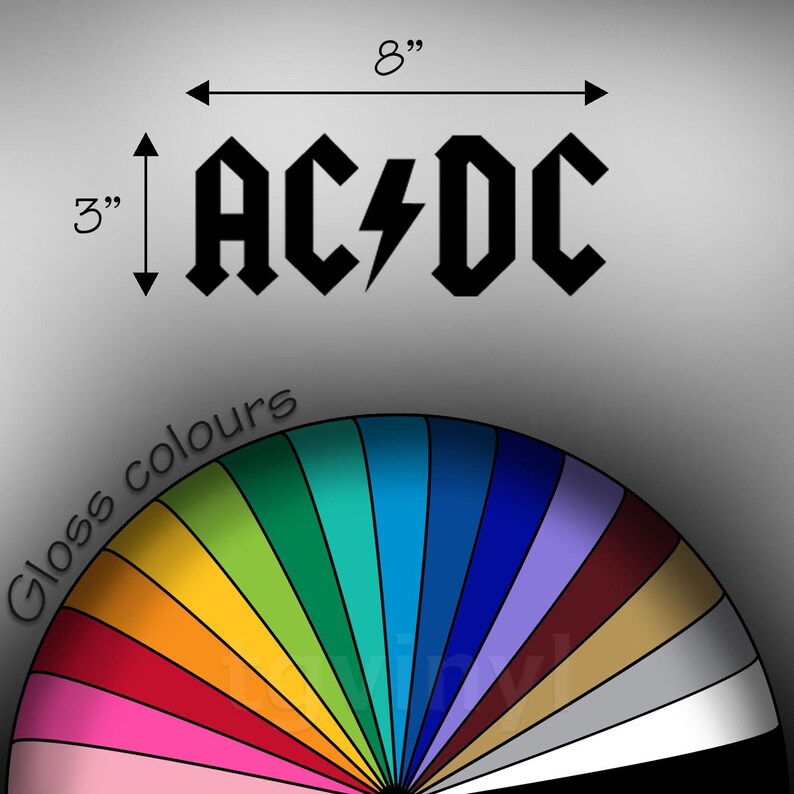 8 AC DC Vinyl Decal Sticker Car Window Laptop Music Rock and Roll ACDC ...