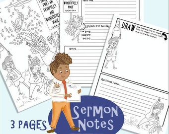 Sermon Notes For Kids Wonderfully Made