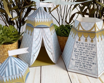 Paper Craft Blue Tent Scripture Craft